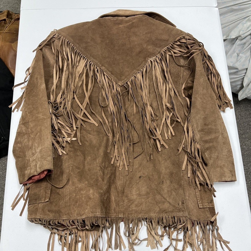 Cedars Fringe Suede Jacket Womens S Brown Western Boho Leather Coat Vintage - Picture 7 of 9